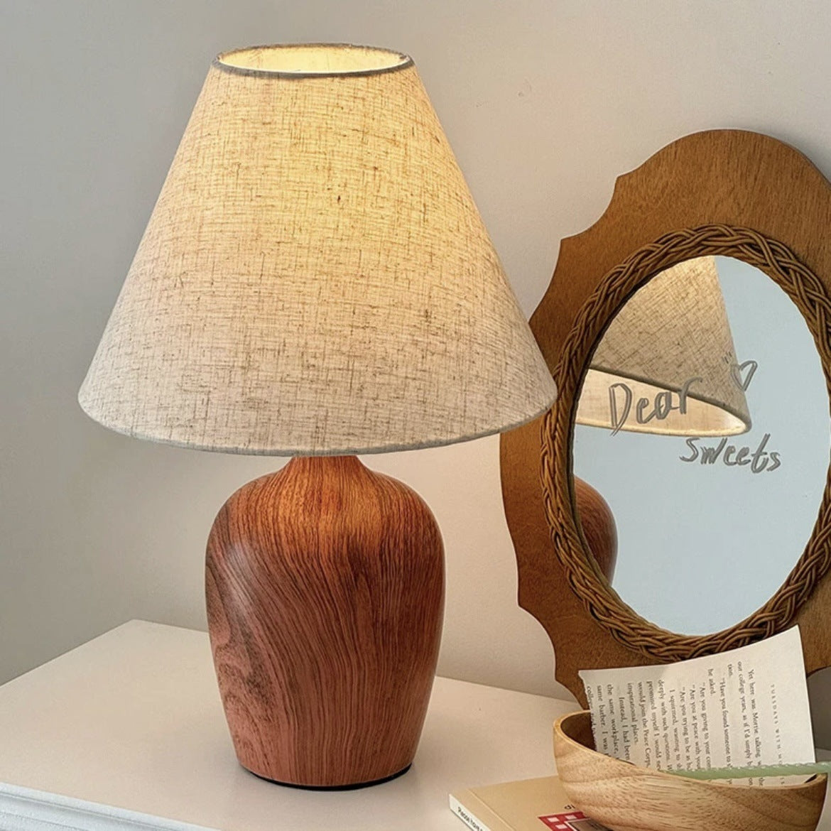 Table Lamp Silent Style Bedroom High-grade New Chinese Retro Induction Hotel