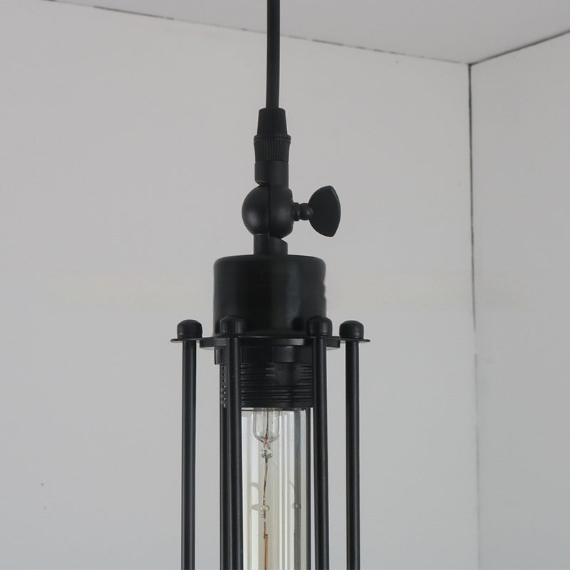 Glass Flute Iron Pendant Droplight