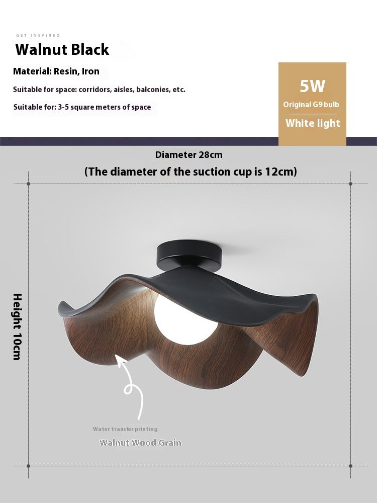 Modern Minimalist Walnut Grain Color Room Eye Protection Ceiling Lamp