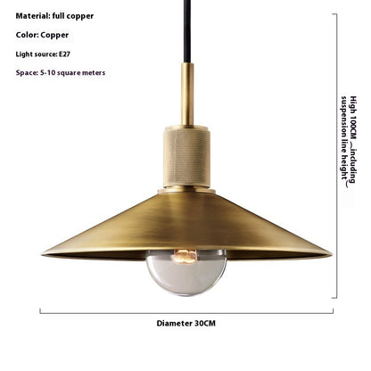 Retro Copper Chandelier Cafe Restaurant Bedside Lamp