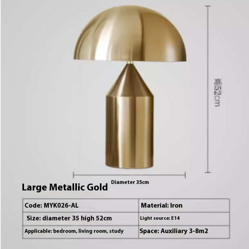 Post-modern Creative Simple Model Room Hotel Desktop Bedroom Bedside Semi-circular Hardware Mushroom Desk Lamp