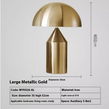 Post-modern Creative Simple Model Room Hotel Desktop Bedroom Bedside Semi-circular Hardware Mushroom Desk Lamp