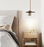 Lámpara Colgante Retro Stone - Acabado de Madera Cálida