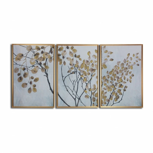 Asian Tree Branches Framed Canvas Wall Art Floater Frame Graphic Art