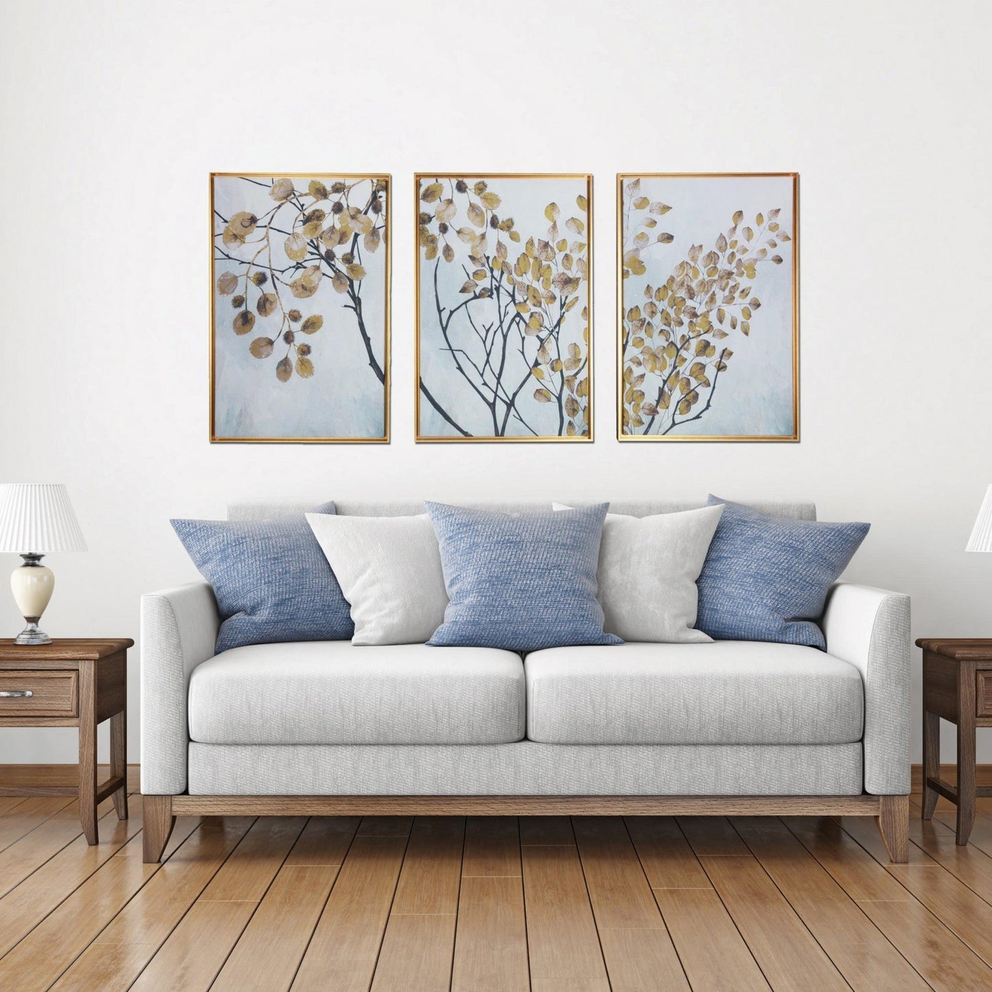 Asian Tree Branches Framed Canvas Wall Art Floater Frame Graphic Art