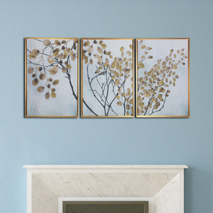 Asian Tree Branches Framed Canvas Wall Art Floater Frame Graphic Art
