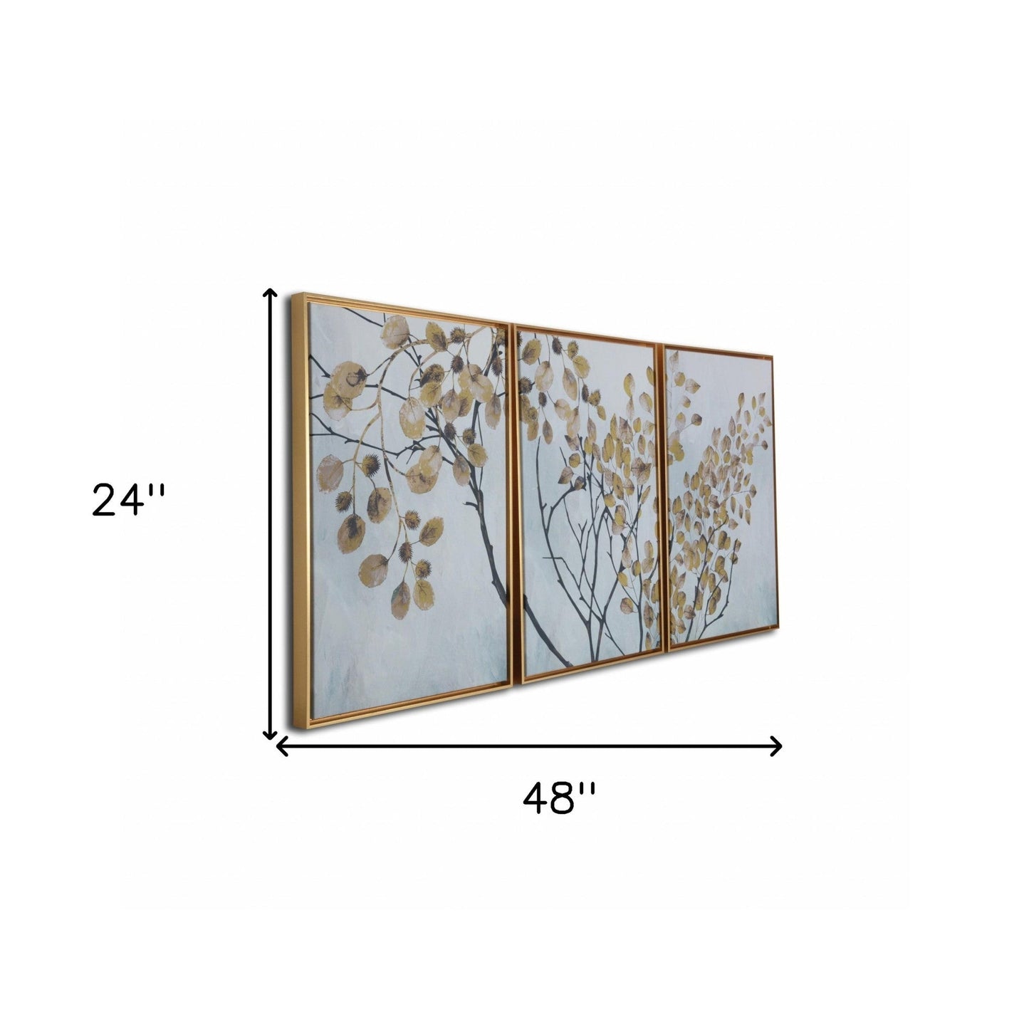 Asian Tree Branches Framed Canvas Wall Art Floater Frame Graphic Art