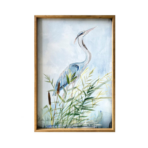 Stunning Heron Wooden Framed Canvas Wall Art Picture Frame Graphic Art