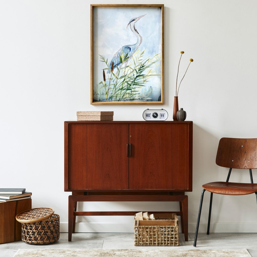 Stunning Heron Wooden Framed Canvas Wall Art Picture Frame Graphic Art