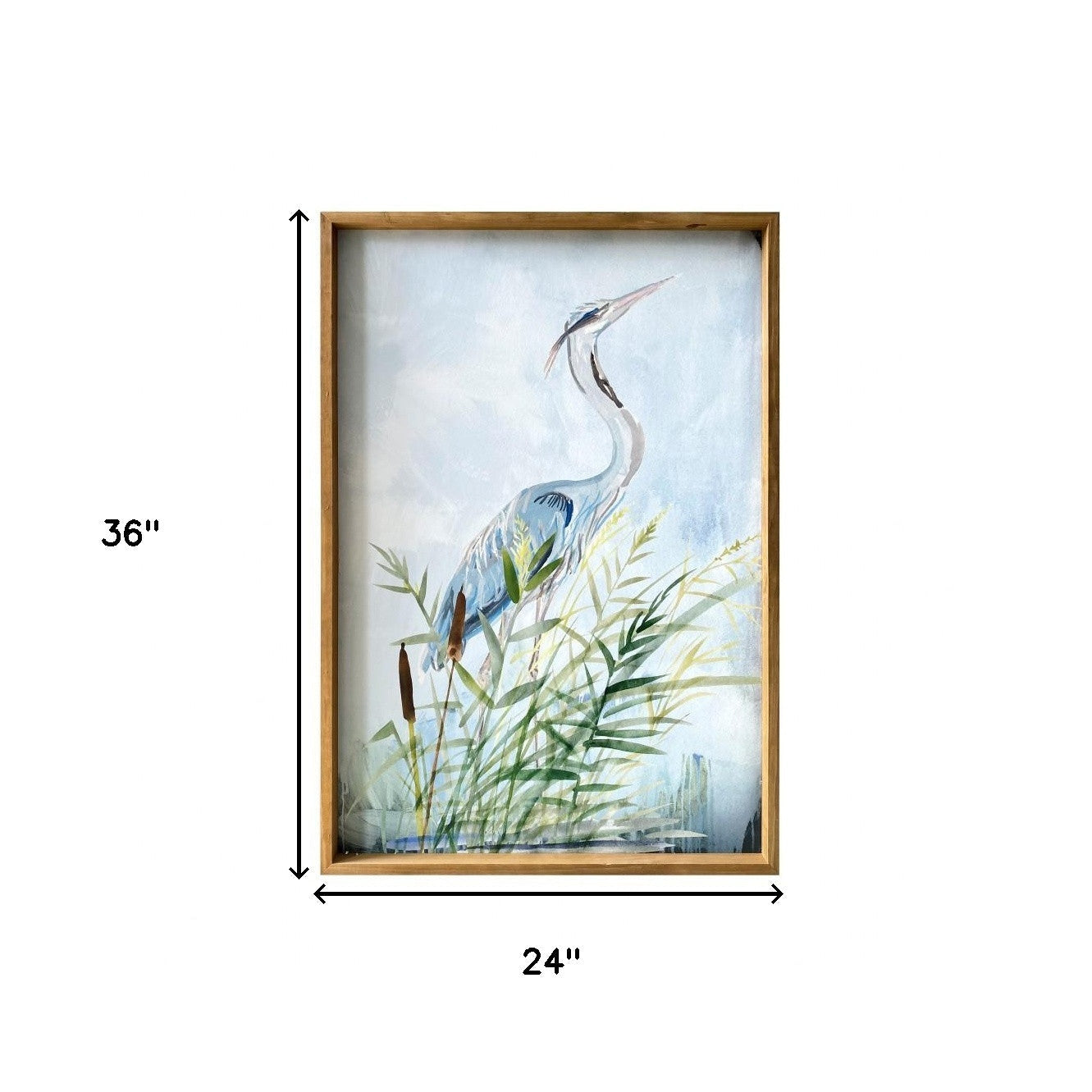 Stunning Heron Wooden Framed Canvas Wall Art Picture Frame Graphic Art