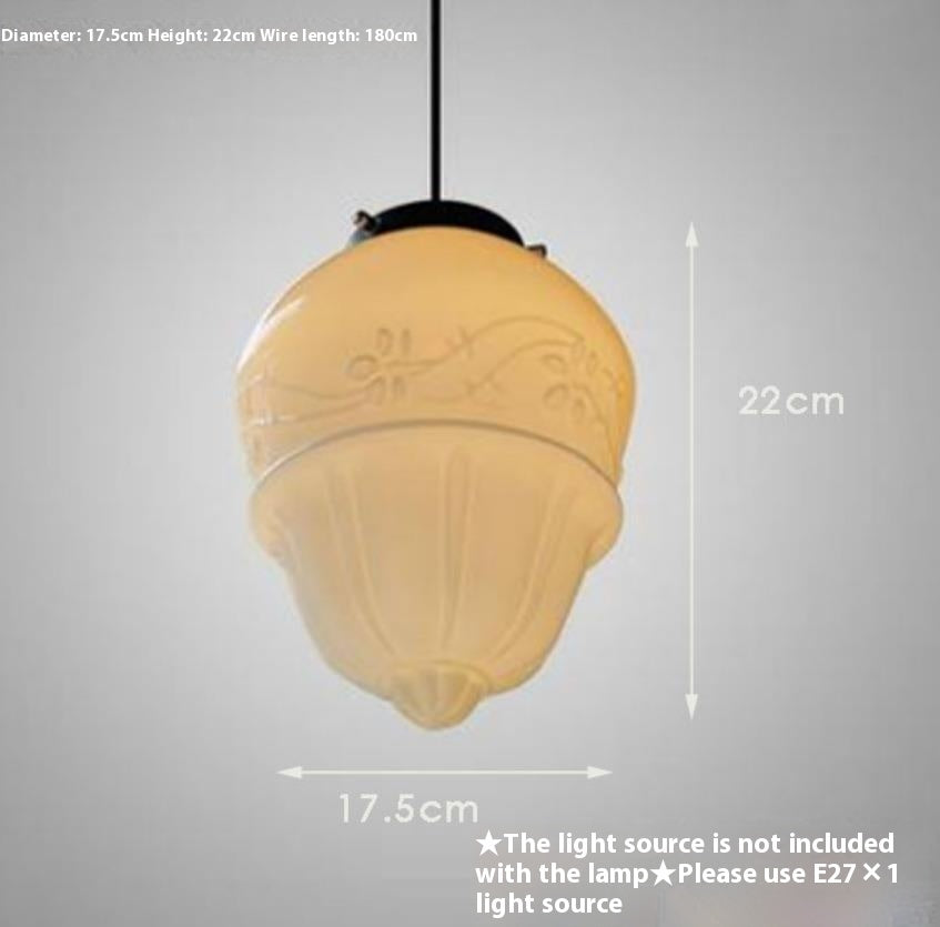 Retro Industrial Cream Pendant Light with Iron Frame