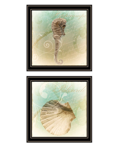 Set Of Two The Sea III and Sea IV 1 Black Framed Print Wall Art