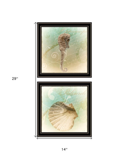 Set Of Two The Sea III and Sea IV 1 Black Framed Print Wall Art