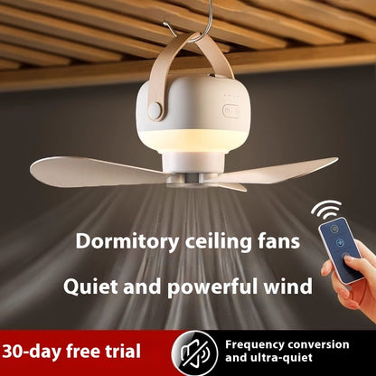 Small Electric Fan Camping Outdoor Tent Ultra-quiet Night Light