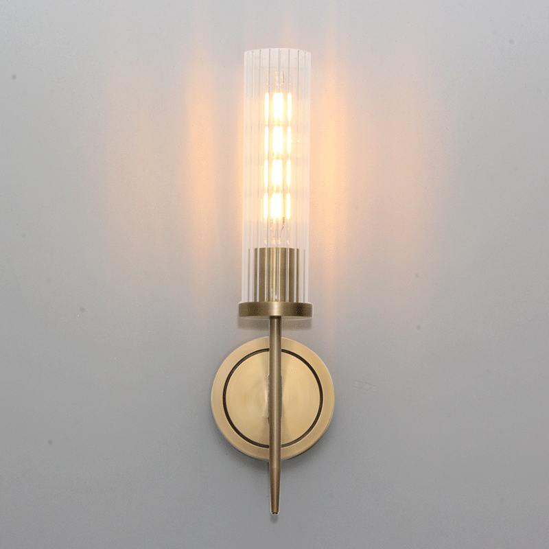 Modern Glass Wall Lamp - Copper or Iron Single Head