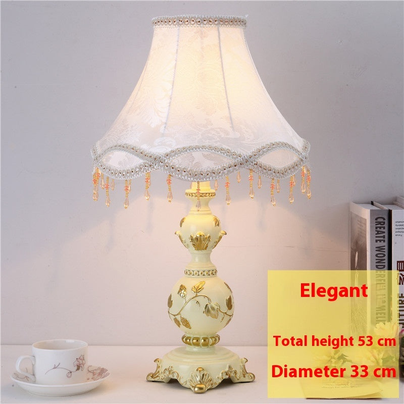 European-style Romantic Warm Light Bedroom Table Lamp