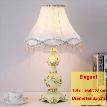 European-style Romantic Warm Light Bedroom Table Lamp