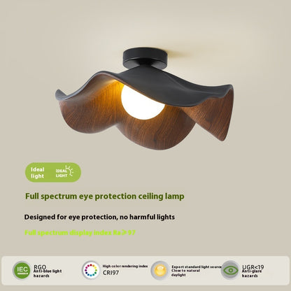 Modern Minimalist Walnut Grain Color Room Eye Protection Ceiling Lamp