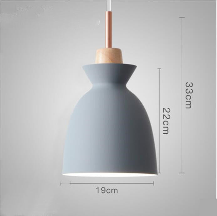 Retro Industrial Wood Wrought Iron Pendant Light