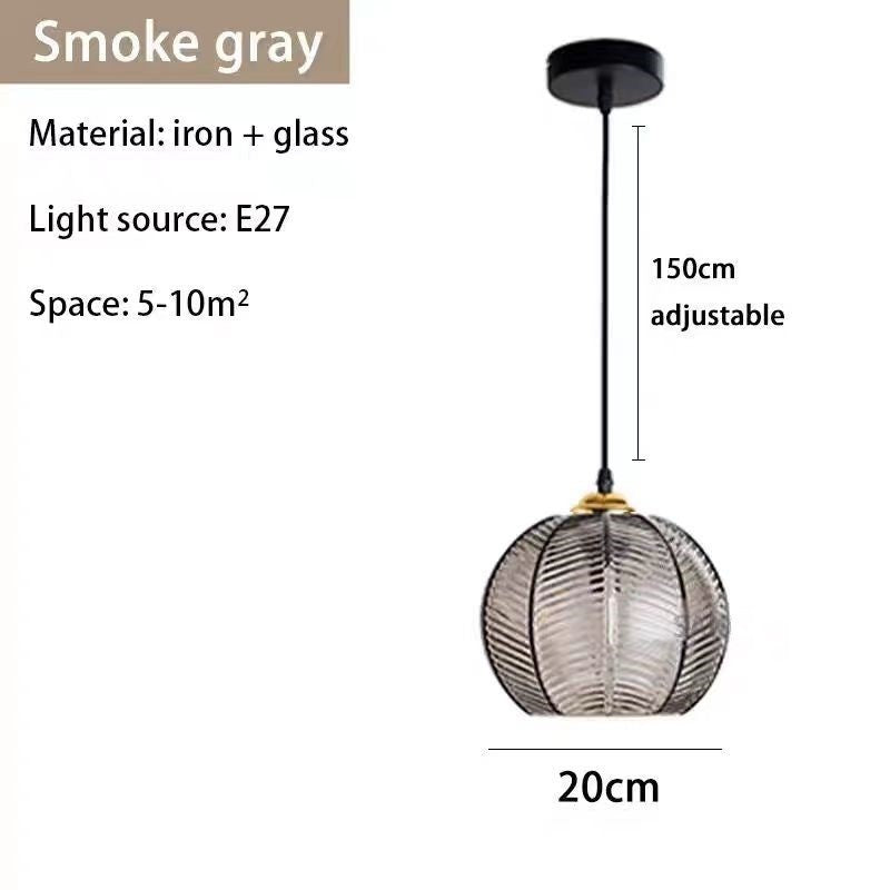 Creative Bedroom Light Leaf Pattern Glass Chandelier