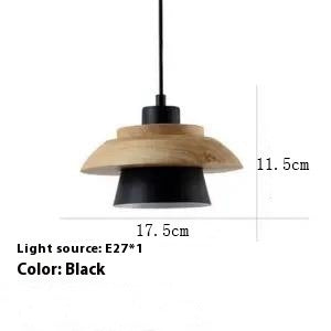 Alloy Japanese Wooden Modern Minimalist Restaurant Small Pendant Lamp