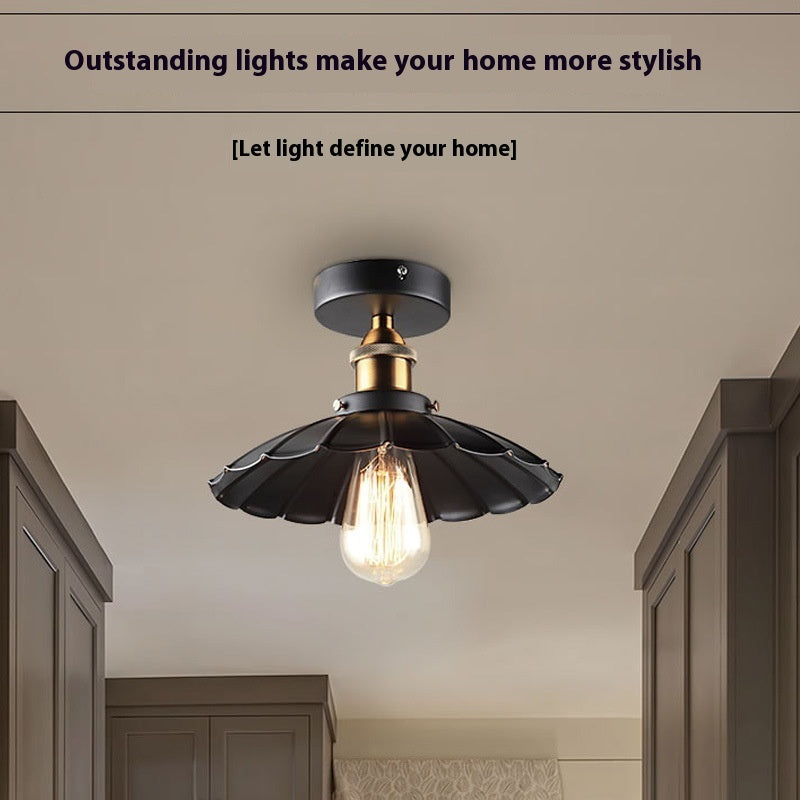 Iron Ceiling Lamp Bedroom Corridor Single-head Droplight