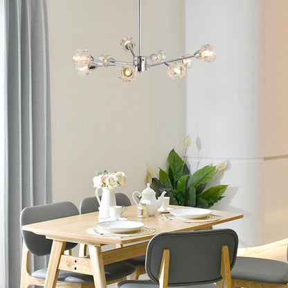 Modern Crystal Chandeliers, 9 Lights Chrome Chandelier for Living Room