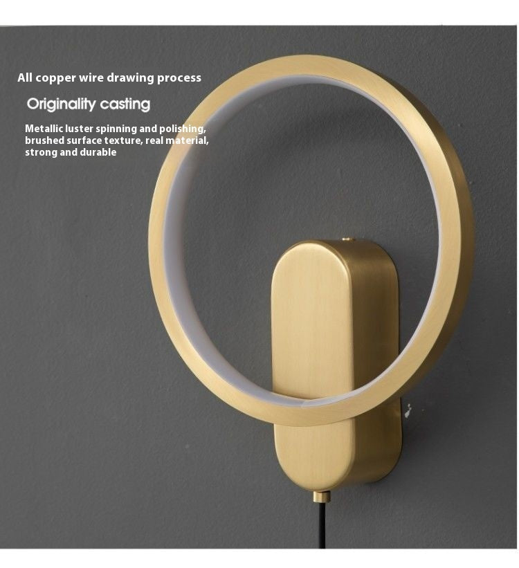 Copper Wall Lamp Light Luxury Bedroom Bedside Lamp