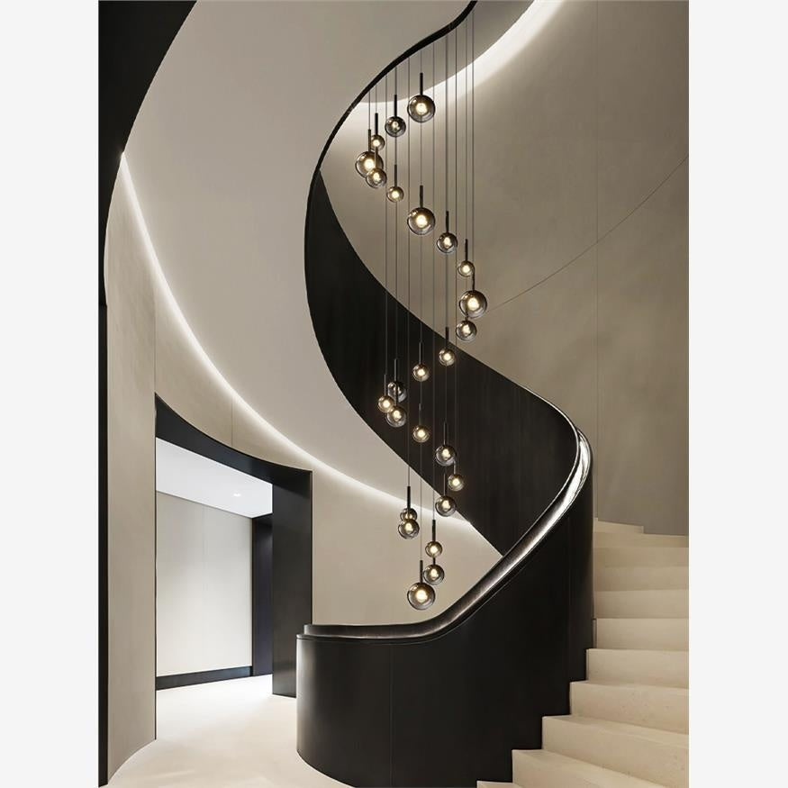 Modern Glass Pendant Chandelier for Staircase