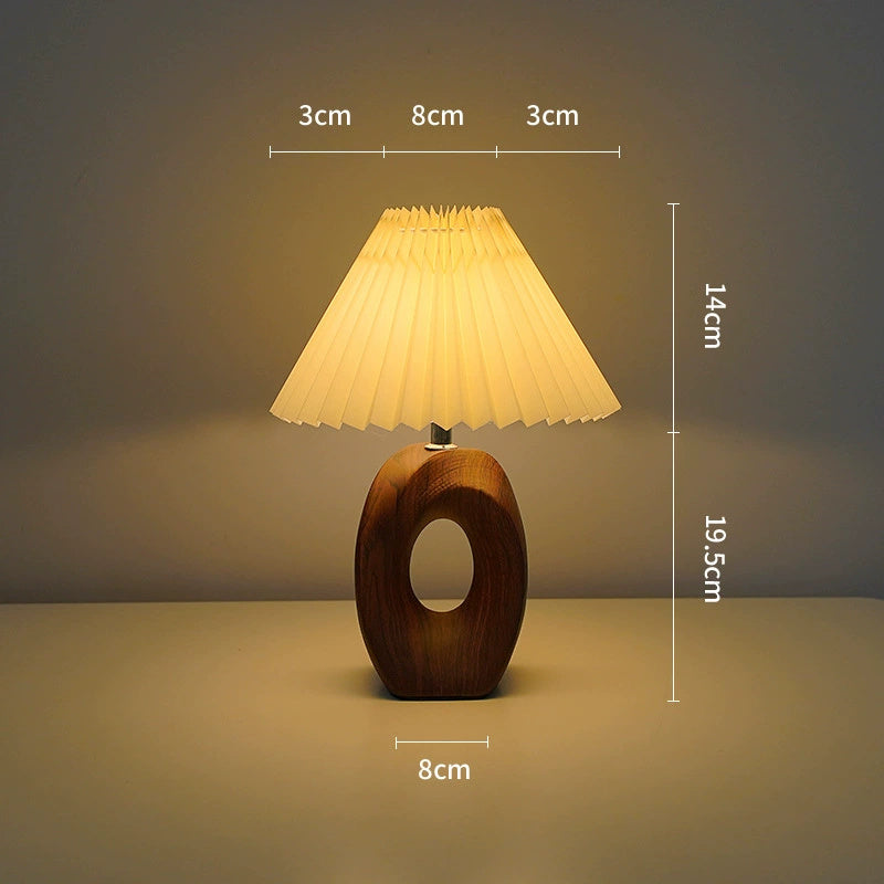 Nordic Pleated Vintage Ceramic Small Night Lamp