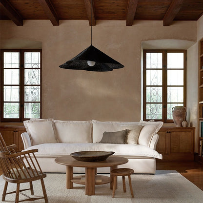 Silent Style Rattan-weaved Ceiling Lamp B & B Tea Room Zen