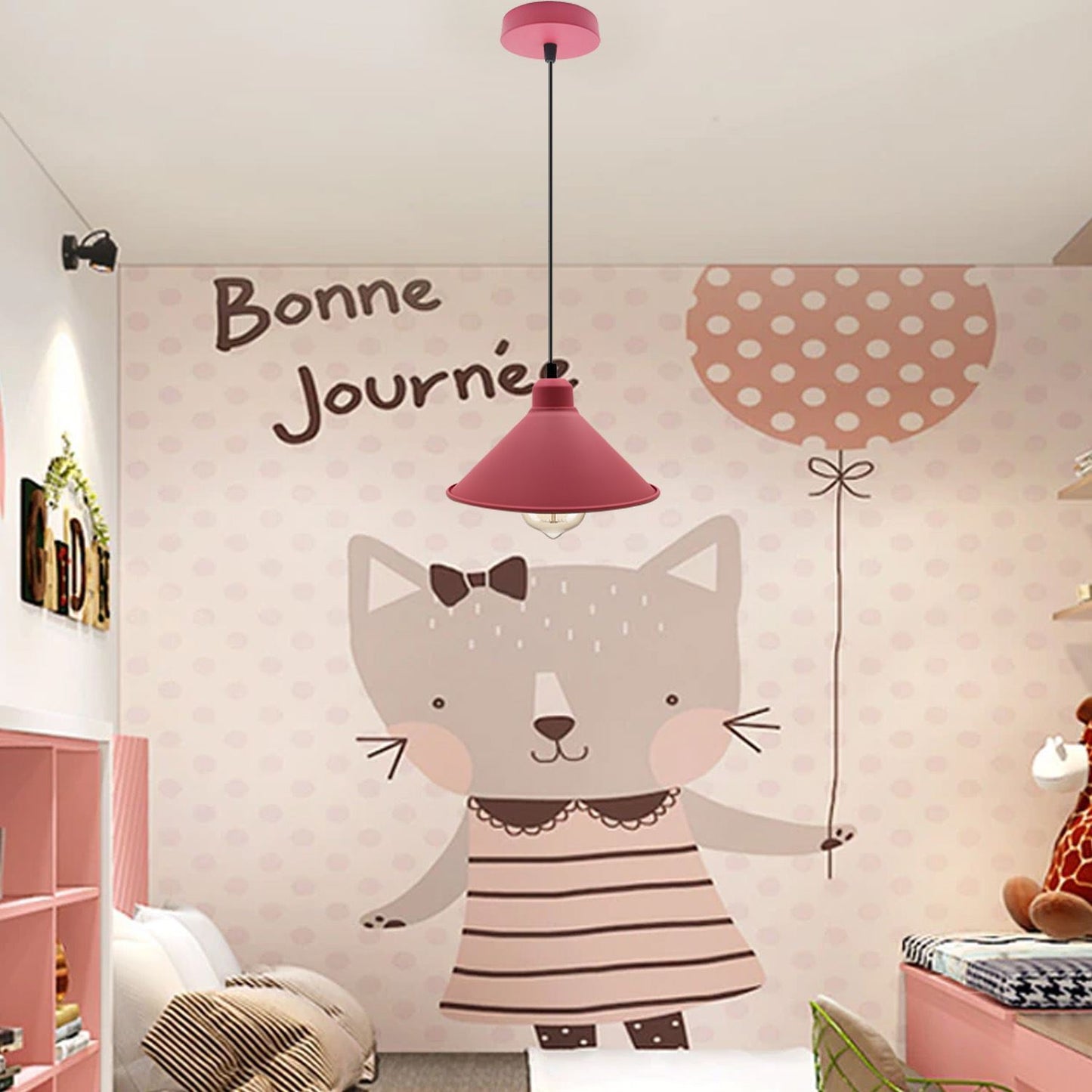 Modern Industrial Cone Shade Pendant Light E27 Adjustable Hanging Lamp