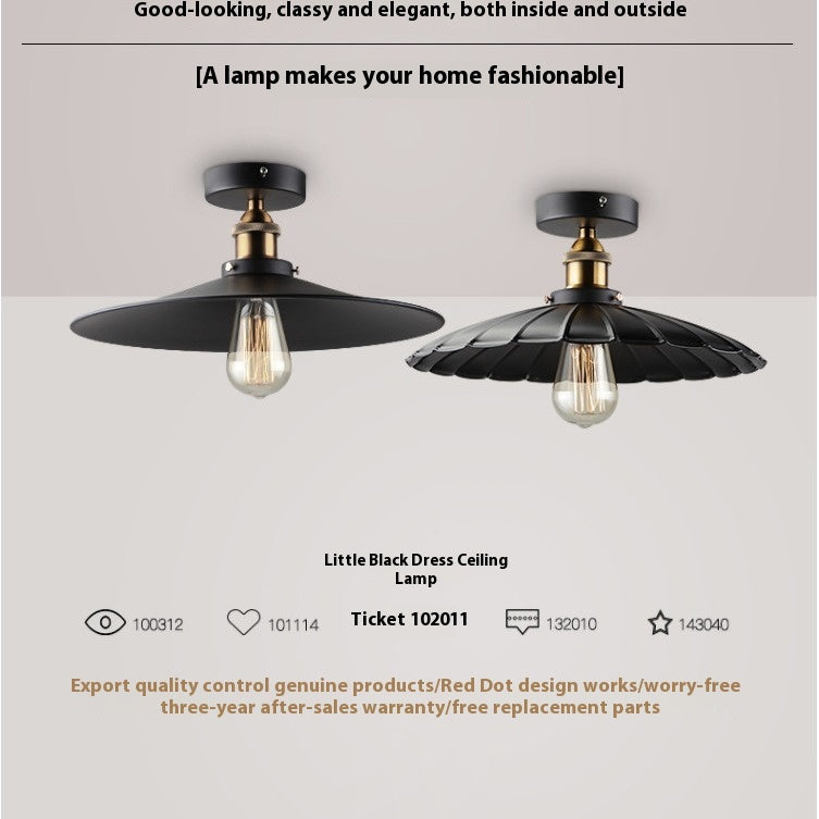 Iron Ceiling Lamp Bedroom Corridor Single-head Droplight