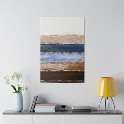 Wall Decor - Giclee Poster Art Print - Rustic Hues Blue Black Brown