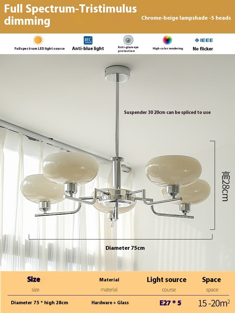 Living Room Chandelier Retro Cream Bedroom Dining Room Lamps