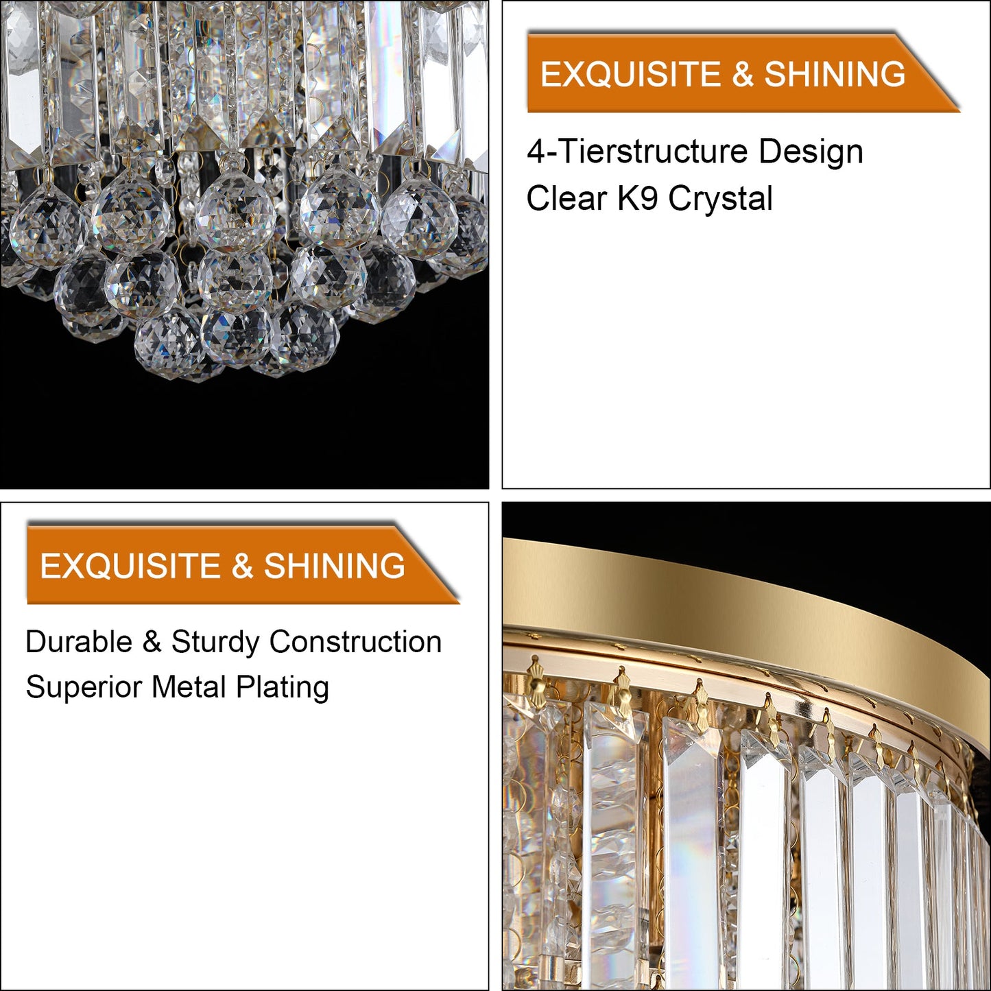 Gold luxury modern style crystal lights,large ceiling