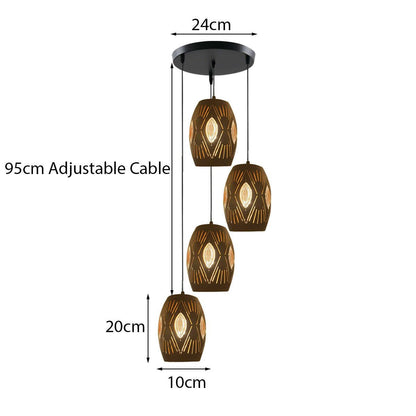 4 Way Multi Tier Ceiling Light Pendant Eyeball Design Shades Modern