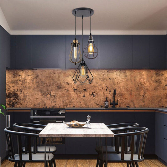 Modern 3 Light Cage Ceiling Hanging Large Pendant Lamp Fixture ~4067