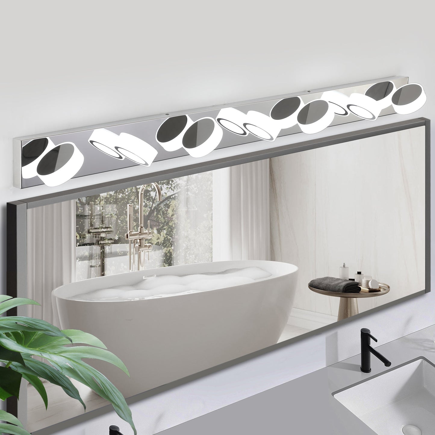 Modern 7-Light LED Vanity Light Fixture - Chrome Finish with Acrylic