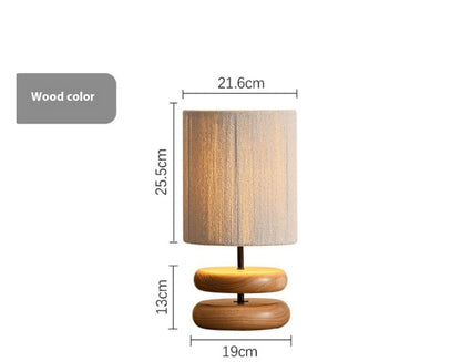Solid Wood Table Lamp Creative Living Room Bedroom Bedside Lamp