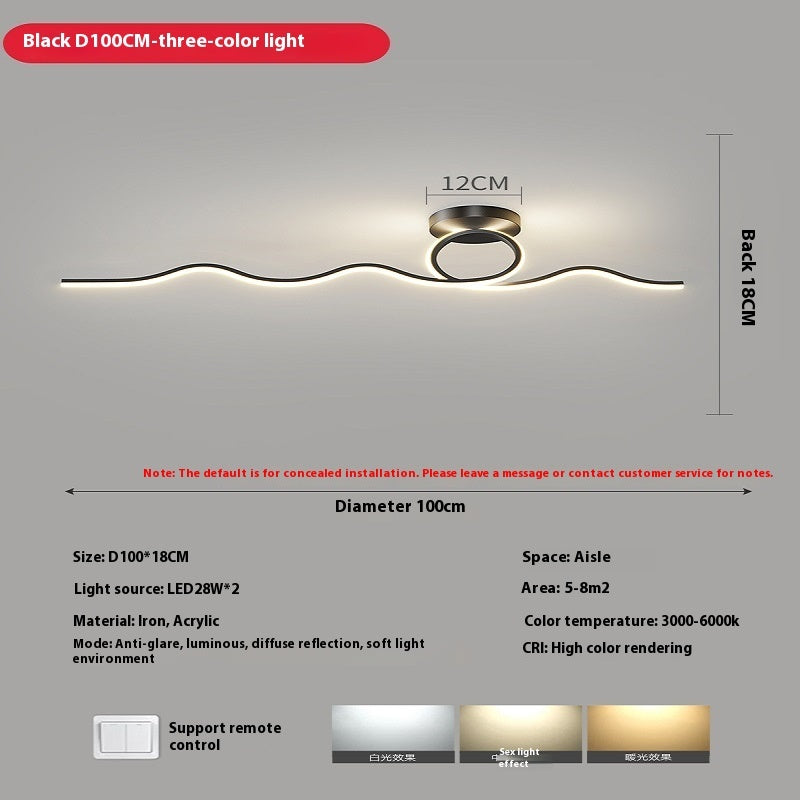 Aisle Corridor Simple Modern Entrance Foyer Hallway Balcony Cloakroom Ceiling Strip Ceiling Lamp