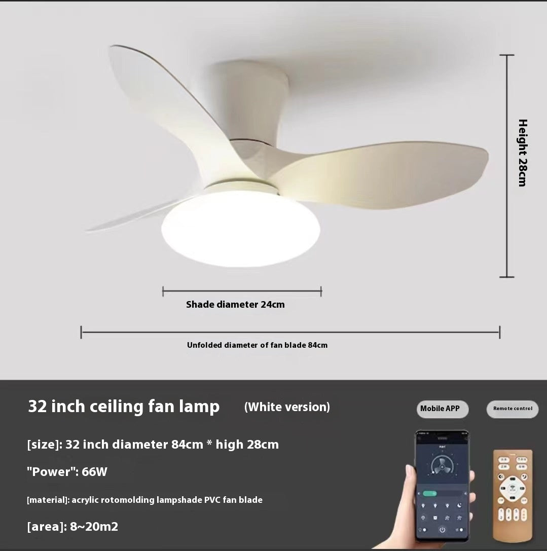 Bedroom Mini Ultra-thin Ceiling Full Spectrum Xiaoai Smart Ceiling Fan Lights