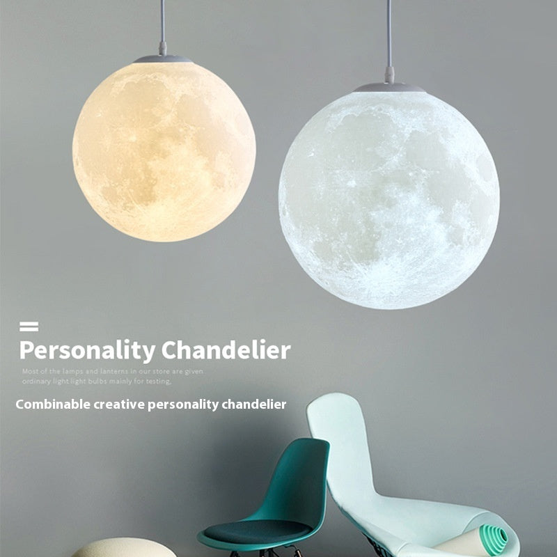 3D Printing Moon Chandelier Modern Minimalist Planet Chandelier