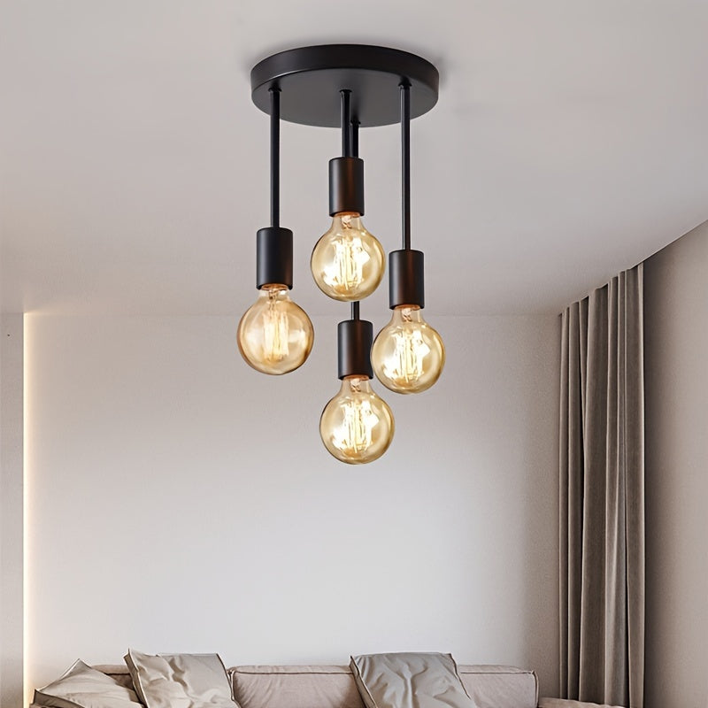 Modern Black 4Lamp Satellite Ceiling Pendant Light