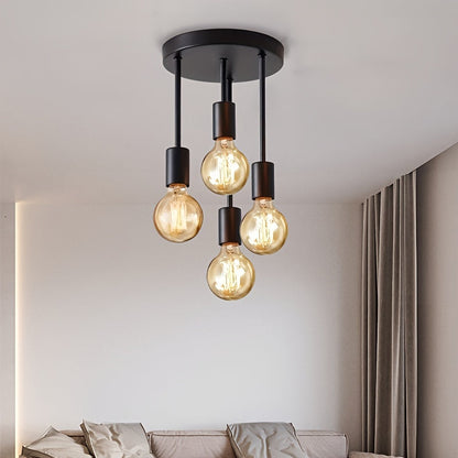 Modern Black 4Lamp Satellite Ceiling Pendant Light