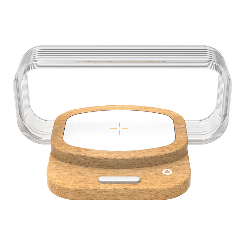 Wooden Mobile Phone Wireless Charger Small Night Lamp