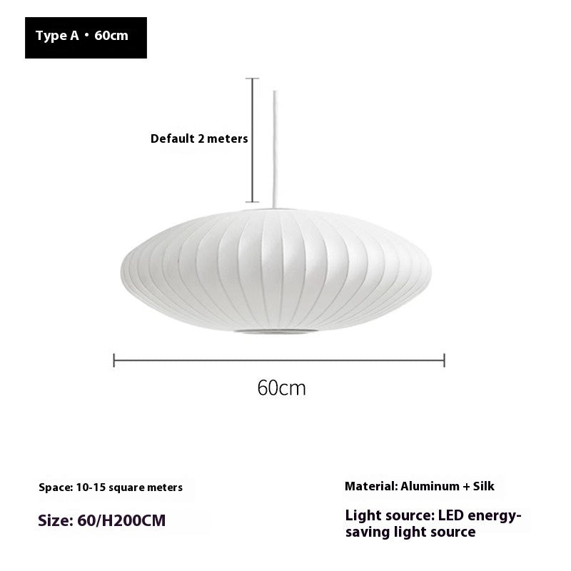 Nordic Silk-like Hanging Restaurant Silent Cage Flat Bedroom Lamps