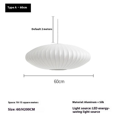 Nordic Silk-like Hanging Restaurant Silent Cage Flat Bedroom Lamps