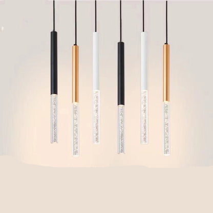 Cylindrical Long Tube Chandelier With Bubble LED