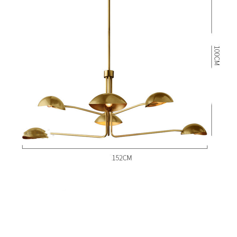 American Minimalist Full Copper Creative Fashion Chandelier